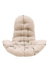 Living and Home Hanging Egg Chair Thick Cushion Swing Chair Pad in Camel - thumbnail 2