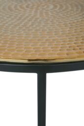 Orsina Nest Of Three Hammered Metal Tables, Gold, Silver & Black Round Table Tops, Modern Nesting Tables - thumbnail 5