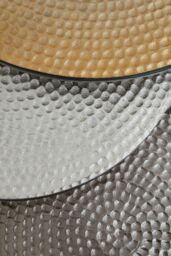 Orsina Nest Of Three Hammered Metal Tables, Gold, Silver & Black Round Table Tops, Modern Nesting Tables - thumbnail 3