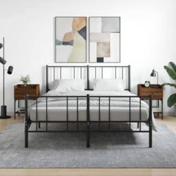 Berkfield Home Bedside Tables 2 pcs Brown Oak 40.5x31x60 cm Engineered Wood - thumbnail 2