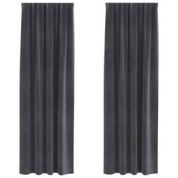 Berkfield Home Blackout Curtains with Top Tape 2 pcs Light Grey Velvet