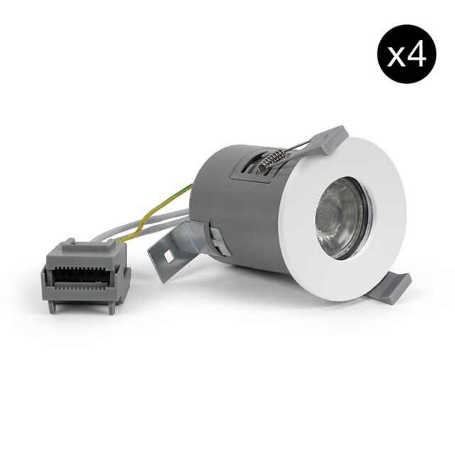 SE Home 4 PACK - White GU10 Fire Rated Downlight - IP65 - image 1