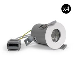 SE Home 4 PACK - White GU10 Fire Rated Downlight - IP65