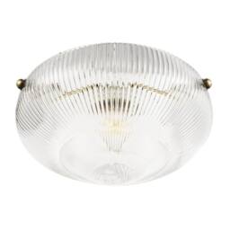 Happy Homewares Modern Transparent Mini Line Ribbed Glass Pendant Bowl Lamp Shade in Clear - thumbnail 4