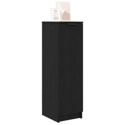 Berkfield Home Black Oak Shoe Cabinet - 29.5 x 35 x 100.5 cm - Made of Engineered Wood - thumbnail 3