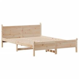 Berkfield Home Bed Frame without Mattress 135x190 cm Double Solid Wood Pine in Brown - thumbnail 5