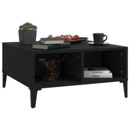 Berkfield Home Coffee Table Black 60x60x30 cm Engineered Wood - Size: 60 x 60 x 30 cm - thumbnail 5