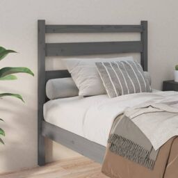 Berkfield Home Bed Headboard Grey 96x4x100 cm Solid Wood Pine - Size: 96 x 4 x 100 cm - thumbnail 3