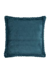 Catherine Lansfield 'Velvet & Faux Fur' 55x55cm Cushion in Teal - Size: 55 cm x 55 cm - thumbnail 5