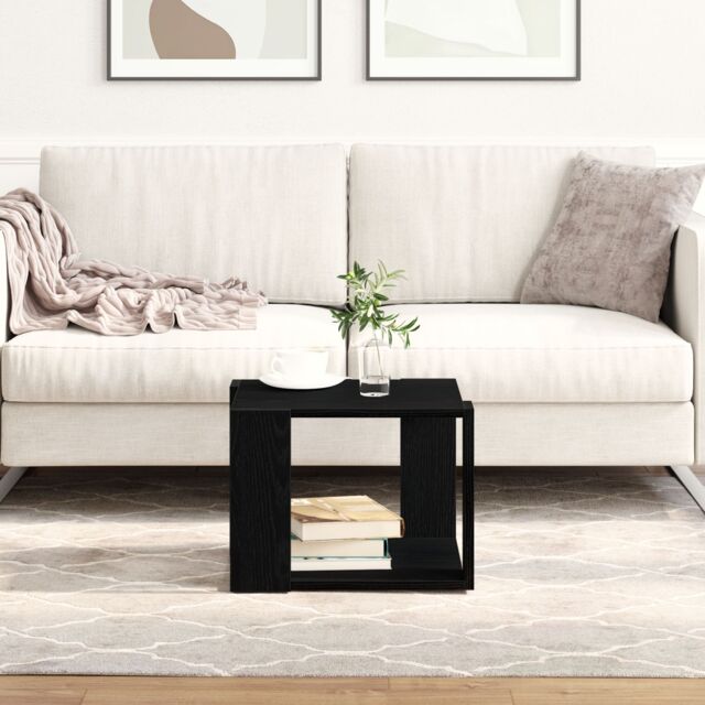 Berkfield Home Coffee Table Black oak 40x40x30 cm Engineered wood - Size: 40 x 40 x 30 cm - image 1