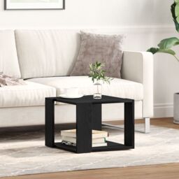 Berkfield Home Coffee Table Black oak 40x40x30 cm Engineered wood - Size: 40 x 40 x 30 cm - thumbnail 4