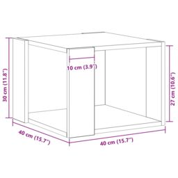 Berkfield Home Coffee Table Black oak 40x40x30 cm Engineered wood - Size: 40 x 40 x 30 cm - thumbnail 9