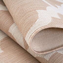 THE RUGS Outdoor Indoor Beige Ivory Geometric Trellis Rug Weather Resistant - Size: 120 cm x 170 cm - thumbnail 4