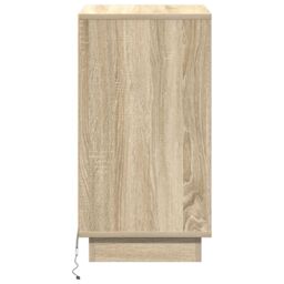 Berkfield Home Bedside Cabinet with LED Sonoma Oak 39x34, 5x65 cm Engineered Wood in Beige - thumbnail 7