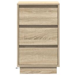 Berkfield Home Bedside Cabinet with LED Sonoma Oak 39x34, 5x65 cm Engineered Wood in Beige - thumbnail 6