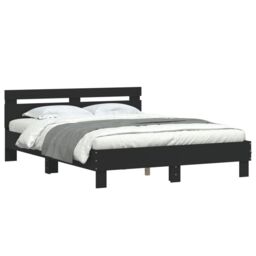 Berkfield Home Bed Frame without Mattress Black 140x190 cm - thumbnail 4