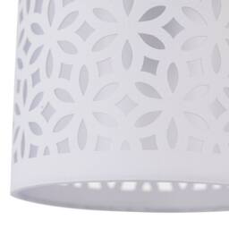 First Choice Lighting Set of 2 Chrome Two Ball Table Lamps with White Cut Out Shades in Silver - thumbnail 4