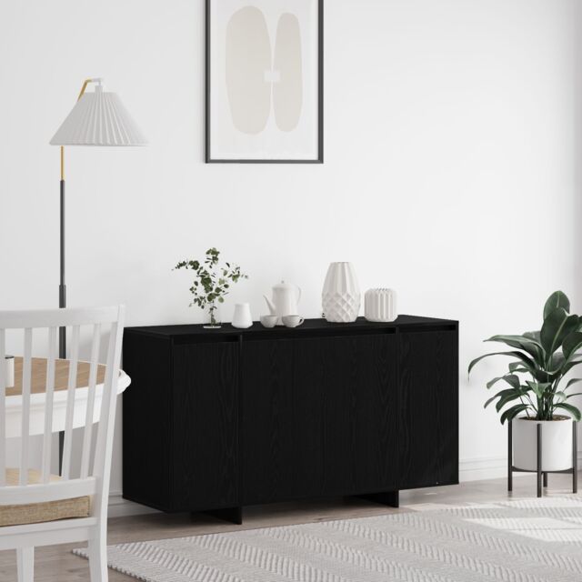Berkfield Home Black Oak Sideboard Black oak Wood veneer 135 x 41 x 75 cm - image 1