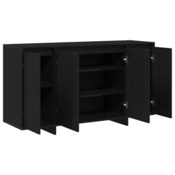 Berkfield Home Black Oak Sideboard Black oak Wood veneer 135 x 41 x 75 cm - thumbnail 5
