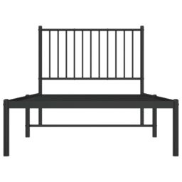 Berkfield Home Metal Bed Frame with Headboard Black 90x190 cm Single - thumbnail 5