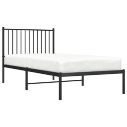 Berkfield Home Metal Bed Frame with Headboard Black 90x190 cm Single - thumbnail 3