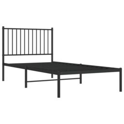 Berkfield Home Metal Bed Frame with Headboard Black 90x190 cm Single - thumbnail 4