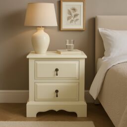 Orsina Stylish 2 Drawers Chest, Modern Chest Of Drawers For Livingroom, Sleek Minimalist Storage Chest For Lounge in Cream - thumbnail 1