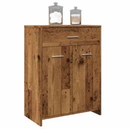 Berkfield Home Bathroom Cabinet Old Wood 60x33x80 cm Engineered Wood in Brown - Size: 60 x 33 x 80 cm - thumbnail 2