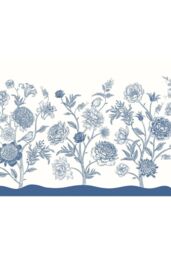 Origin Murals Jacobean Rose Trail Wall Mural in Blue - Size: W350 cm x H280 cm - thumbnail 2
