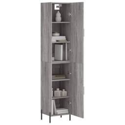 Berkfield Home Highboard Grey Sonoma 34.5x34x180 cm Engineered Wood - thumbnail 3