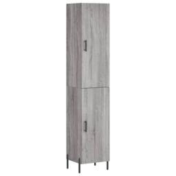 Berkfield Home Highboard Grey Sonoma 34.5x34x180 cm Engineered Wood - thumbnail 1