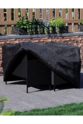 Home Discount Garden Vida Outdoor Patio Furniture Cover UKFR Fabric 123 x 120 x 76cm in Black - Size: 123 x 120 x 76 cm - thumbnail 4