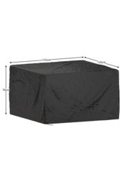 Home Discount Garden Vida Outdoor Patio Furniture Cover UKFR Fabric 123 x 120 x 76cm in Black - Size: 123 x 120 x 76 cm - thumbnail 2