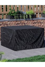 Home Discount Garden Vida Outdoor Patio Furniture Cover UKFR Fabric 123 x 120 x 76cm in Black - Size: 123 x 120 x 76 cm - thumbnail 1