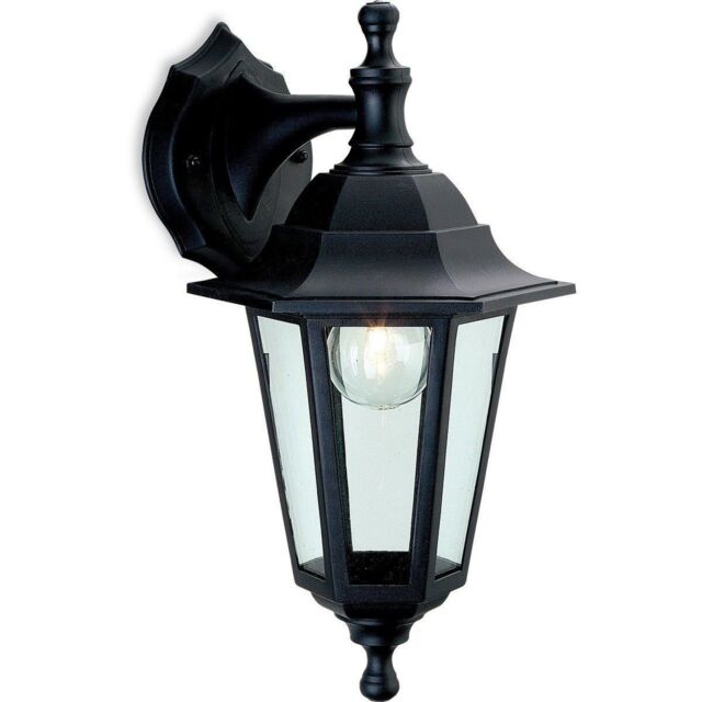 Netlighting Malmo 1 Light Outdoor Wall Lantern UplightDownlight Black Resin IP44 E27 - image 1