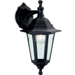 Netlighting Malmo 1 Light Outdoor Wall Lantern UplightDownlight Black Resin IP44 E27 - thumbnail 1