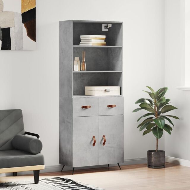 Berkfield Home Highboard Concrete Grey 69.5x34x180 cm Engineered Wood - image 1