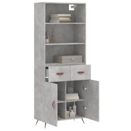 Berkfield Home Highboard Concrete Grey 69.5x34x180 cm Engineered Wood - thumbnail 3