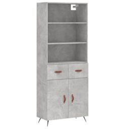 Berkfield Home Highboard Concrete Grey 69.5x34x180 cm Engineered Wood - thumbnail 2