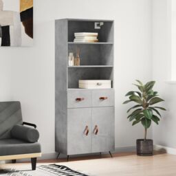 Berkfield Home Highboard Concrete Grey 69.5x34x180 cm Engineered Wood - thumbnail 1