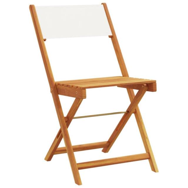 Berkfield Home Beautiful Folding Garden Chairs 8 pcs Cream White Fabric & Soli - image 1