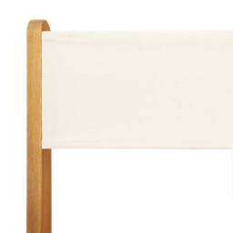 Berkfield Home Beautiful Folding Garden Chairs 8 pcs Cream White Fabric & Soli - thumbnail 9