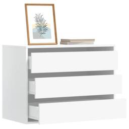 Berkfield Home Classic Corner Chest of Drawers White 80x41x58 cm Engineered Wood - Size: 80 x 41 x 58 cm - thumbnail 2