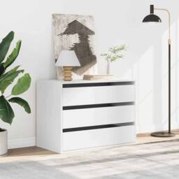 Berkfield Home Classic Corner Chest of Drawers White 80x41x58 cm Engineered Wood - Size: 80 x 41 x 58 cm - thumbnail 1