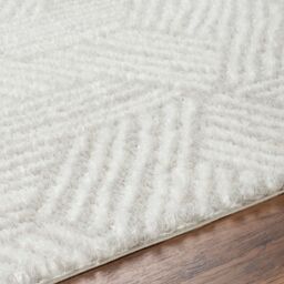 Livabliss Cloudy Shag-Geometric Grey Beige Soft Plush Pile Living Bedroom Rug - Size: 120 cm x 170 cm - thumbnail 3