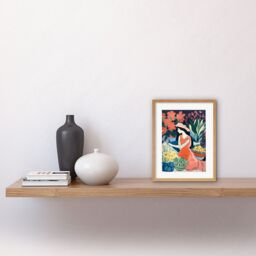 "Artery8 Wall Art Print Danish Pastel Aesthetic Matisse Flower Market Watercolour Painting Floral Bouquets Artwork Framed 9X7 Inch - Size: W7"" x H9""" - thumbnail 2