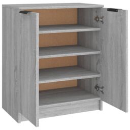 Berkfield Home Shoe Cabinet Grey Sonoma 59x35x70 cm Engineered Wood - Size: 59 x 35 x 70 cm - thumbnail 5