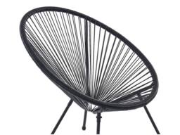 Vente-unique Set Of 2 Black Woven Resin Garden Armchairs - ALIOS II By MYLIA - thumbnail 7