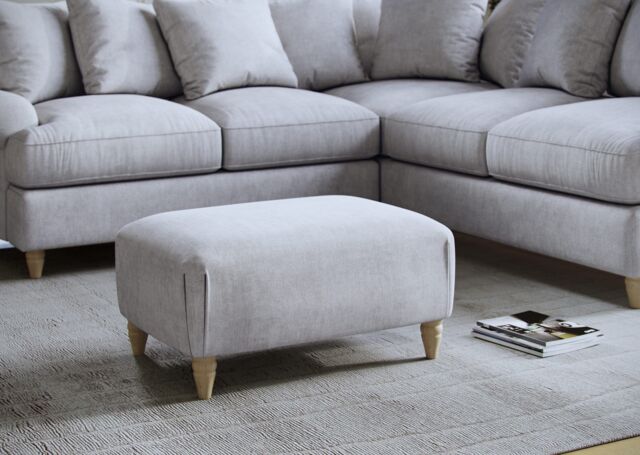 The Great Sofa Company Beatrice Footstool Faro Ashen in Grey