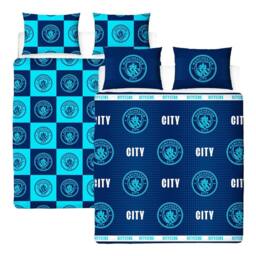 Manchester City FC Crest Reversible Duvet Set in Mid Navy - Size: Double - thumbnail 3
